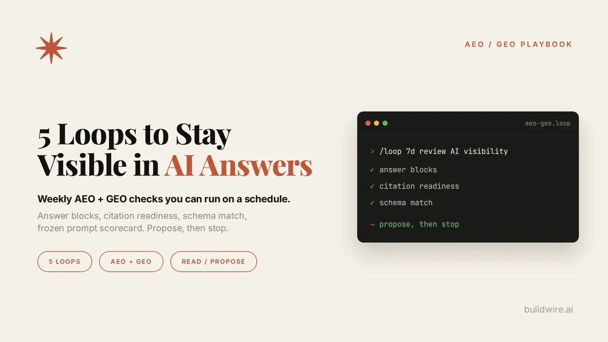 5 Loops to Stay Visible in AI Answers (AEO + GEO)