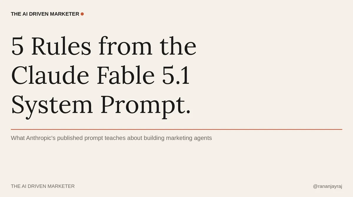 5 Rules From the Claude Fable 5.1 System Prompt for Marketing Agents